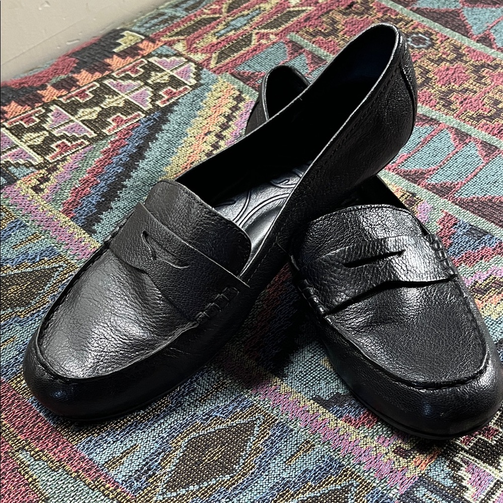 Born Black Leather Loafers